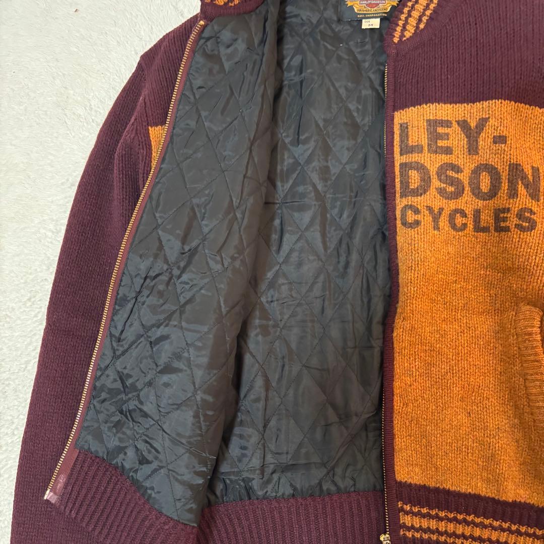 ハーレーダビッドソン ウールニット カウチンニット ニットブルゾン ヴィンテージ