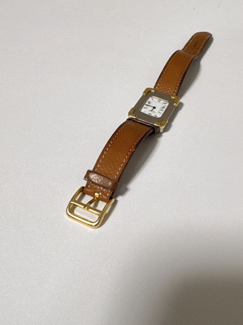 HERMES エルメス レディース腕時計 クロアジュール QZ レザーベルト