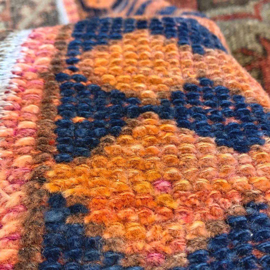 60×90 ボルドー　ピンク　メダリオン トルコヴィンテージラグ　パッチワーク