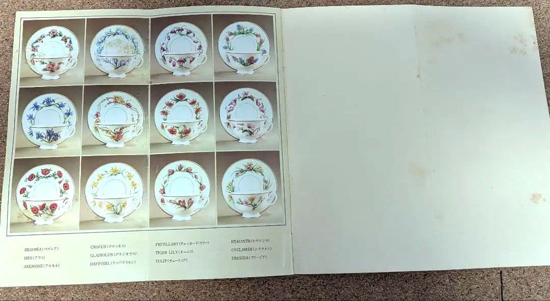フランクリンポーセリング★花柄 ティーカップ 5客と飾り棚