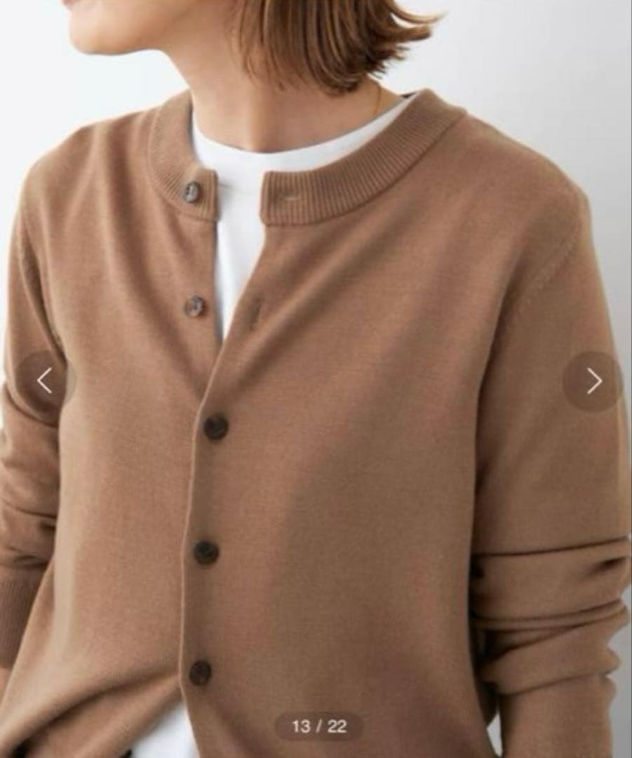 【２０２３】ドゥーズィエムクラス　 WISHクルーネックカーディガン　キャメル