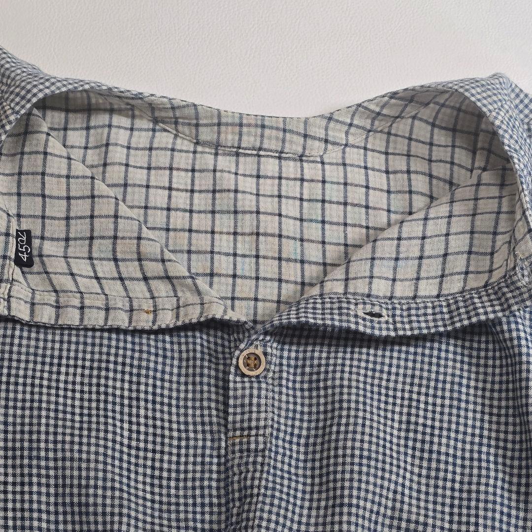 45R フォーティファイブアール　ふわふわ二重織deTシャツブラウス　インディゴ