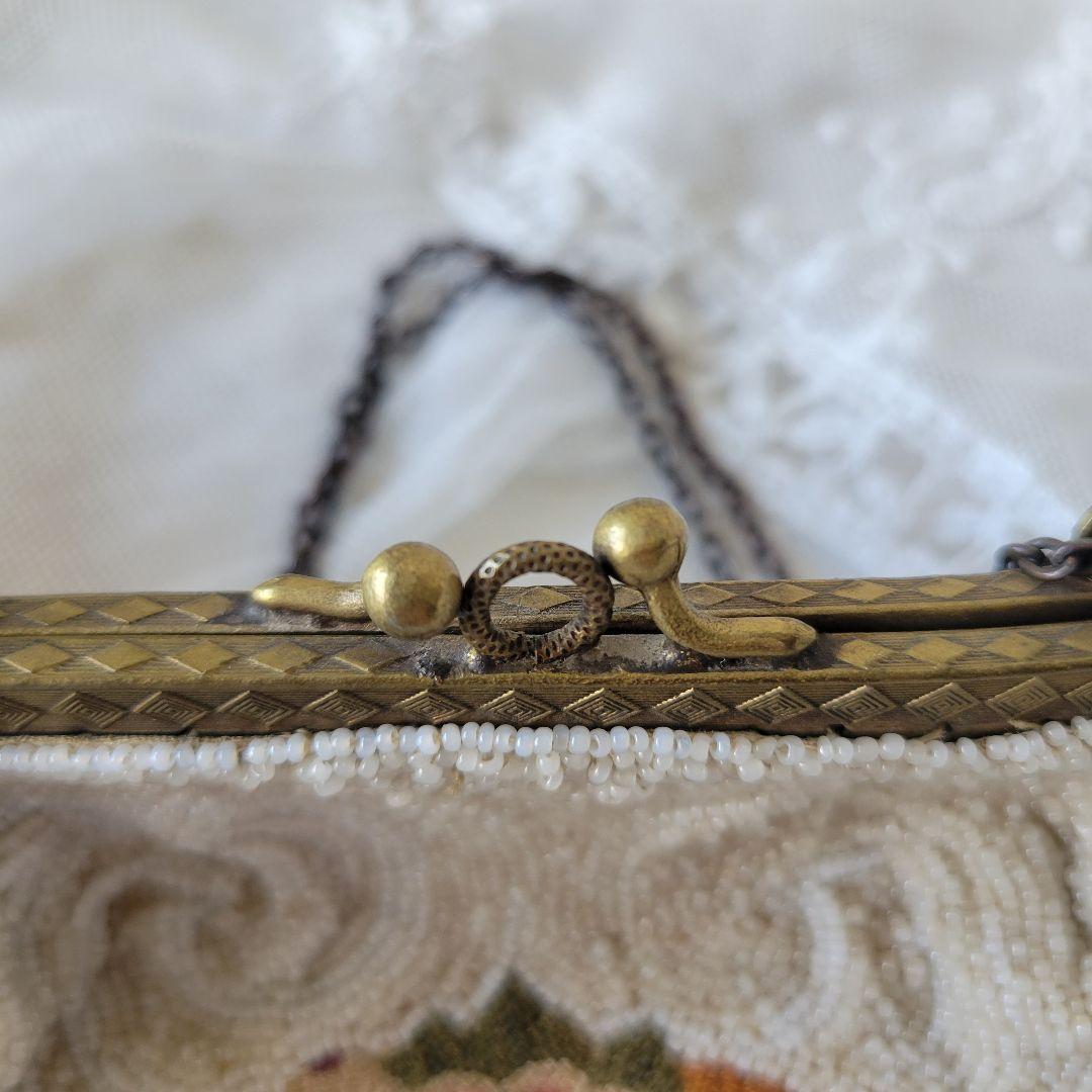 フランス　アンティーク　ビーズバッグ