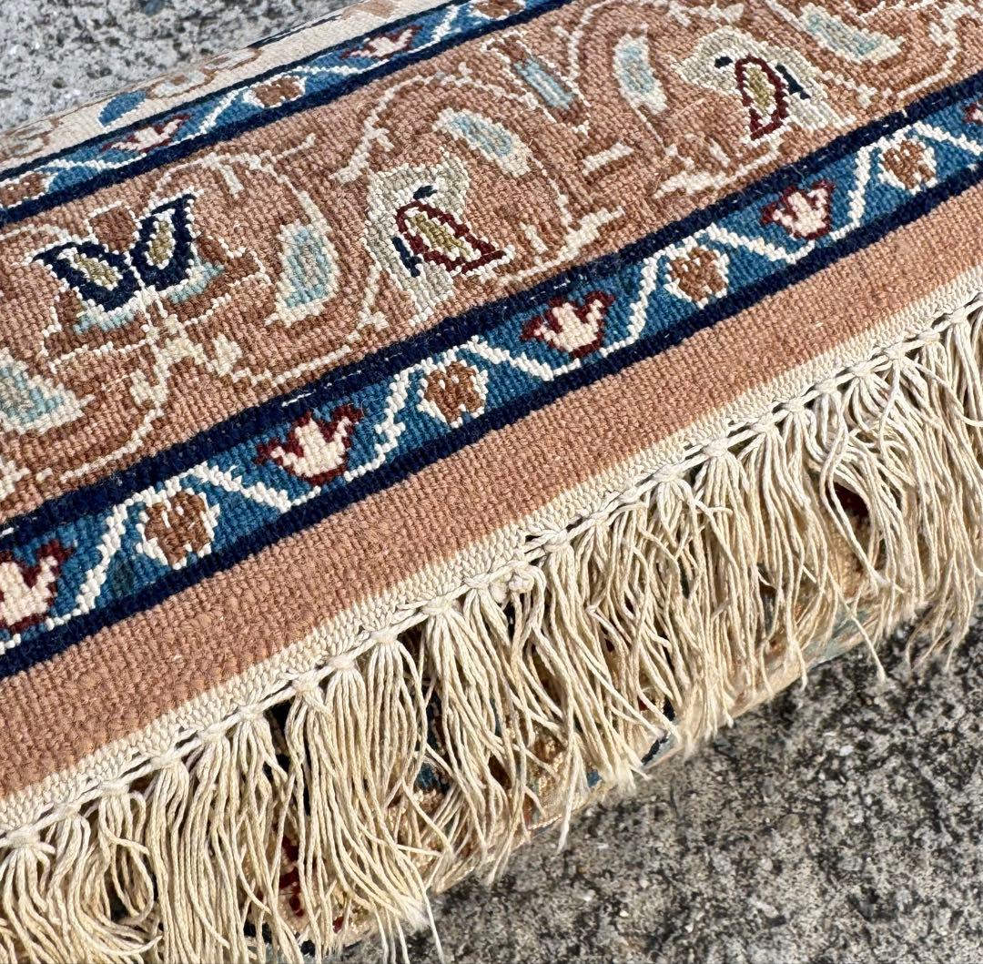 ナイン産 大判ペルシャ絨毯 323×168cm シルク混