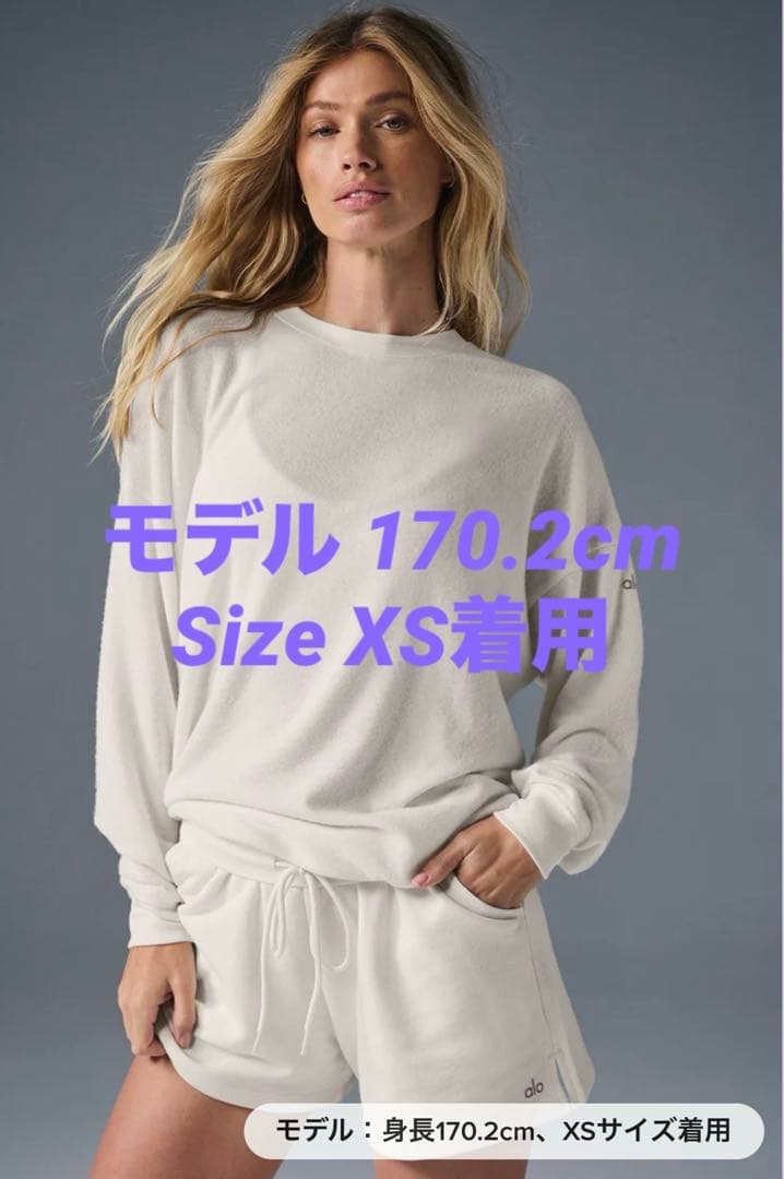 新品♡alo yogaクルーネックプルオーバー オーバーサイズ ライラック完売色