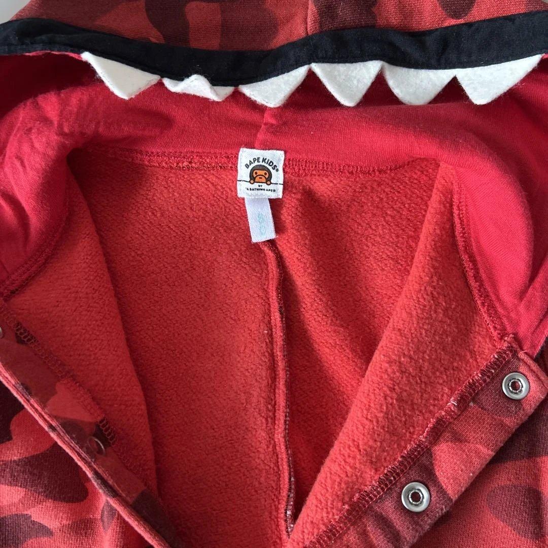 ❤︎さん【美品】BAPE KIDS赤色迷彩ロンパース80cm 正規品