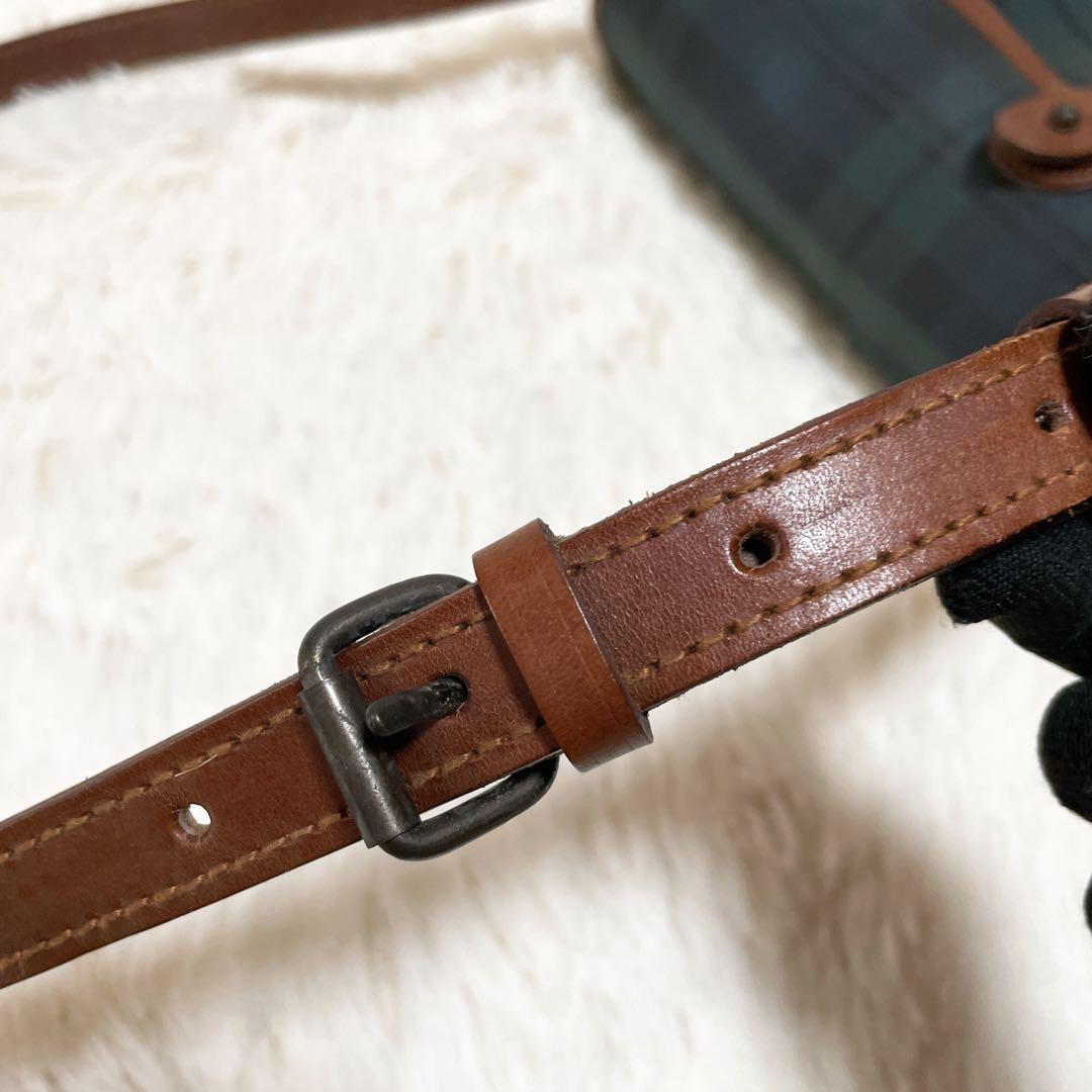 ポロラルフローレン ショルダーバッグ クロスボディ グリーン チェック B189