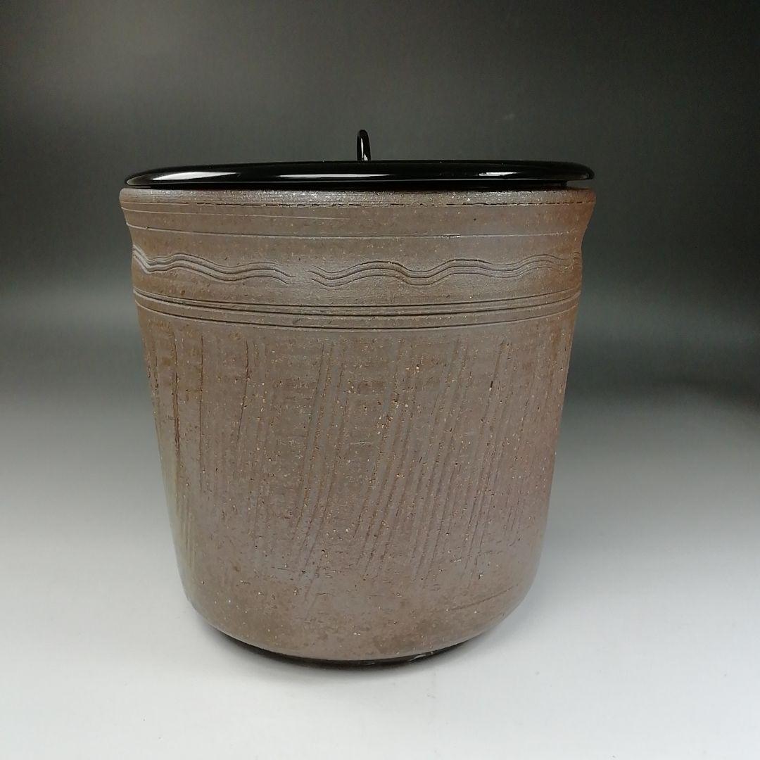 Ｔ１９５　水指　『一重口南蛮写　水指』『平安　与楽造』　共箱　茶道具
