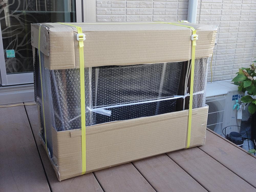 高さの有るビオトープ 80Ｌ　トロ舟＆木枠セット（棚付き）