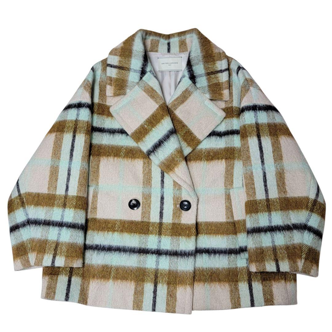 定価7,5万 ほぼ未使用 ユナイテッドアローズ シャギーチェックショートコート