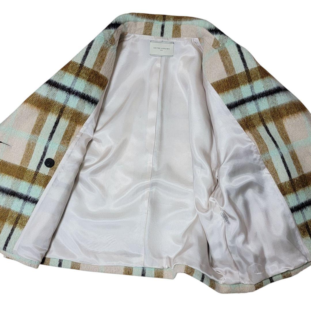 定価7,5万 ほぼ未使用 ユナイテッドアローズ シャギーチェックショートコート