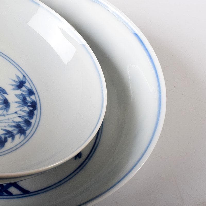 伊万里焼　古伊万里　染付　竹花文　鉢　一対　Ｃ　7603