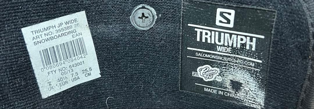 【即日発送】SALOMON スノボブーツTRIUMPH WIDE 25.5cm