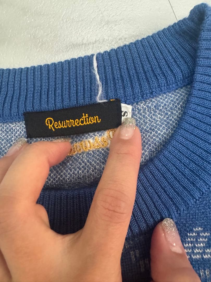 Resurrection ブルー セーター・スカートセット XS