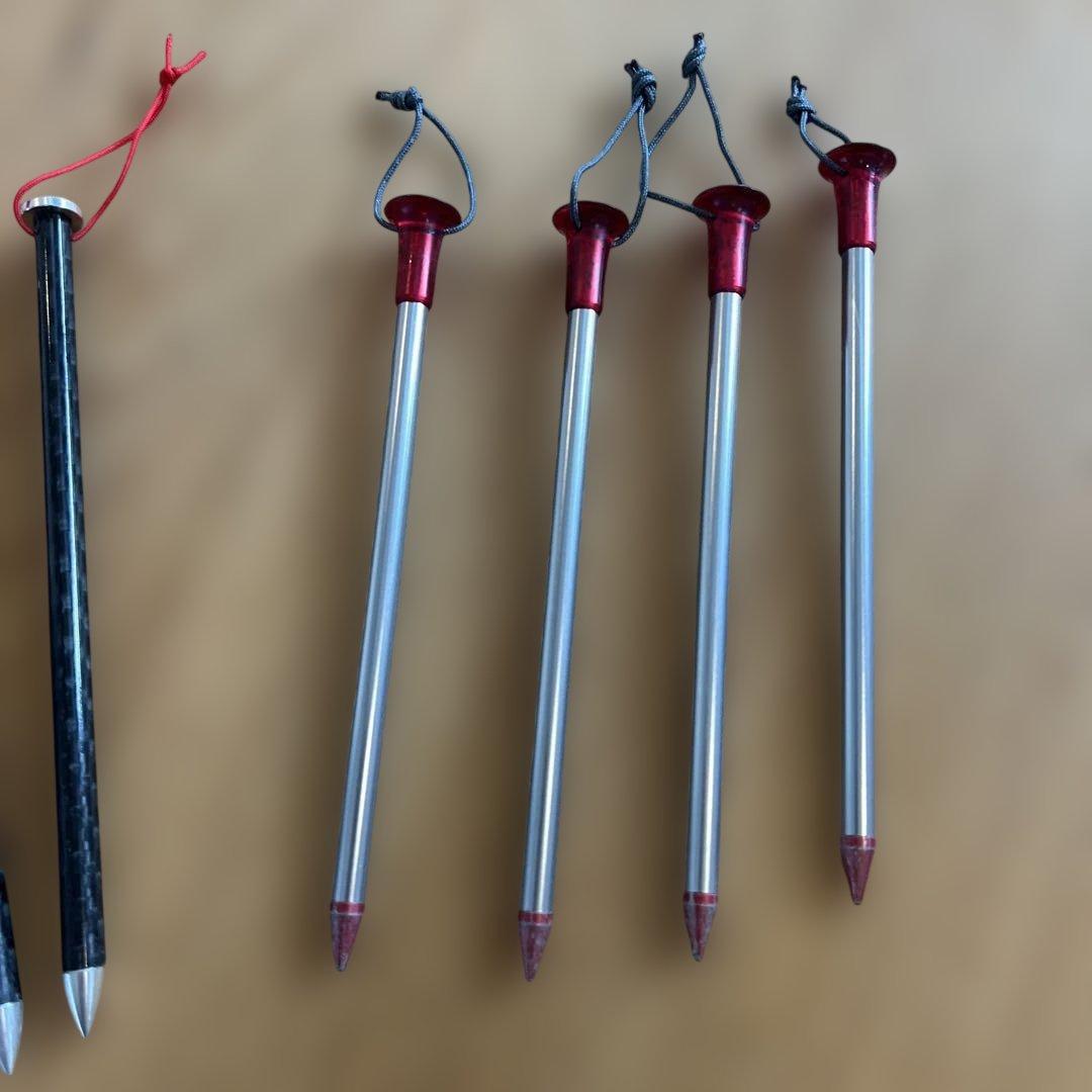 超軽量カーボンペグ　6本　msrとzpacks 未使用と一度使用