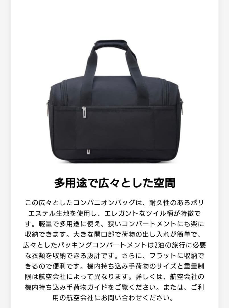 デルセー スカイマックス2.0 ウィークエンダー ブラック　キャリーオン　海外