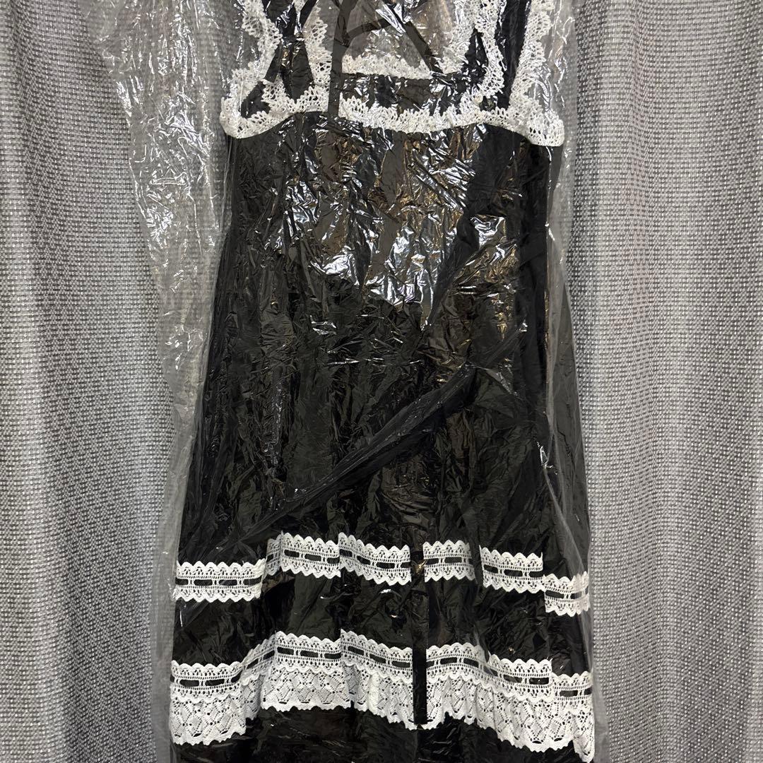 新品 BABY ベビードールジャンパースカート 黒×オフ白