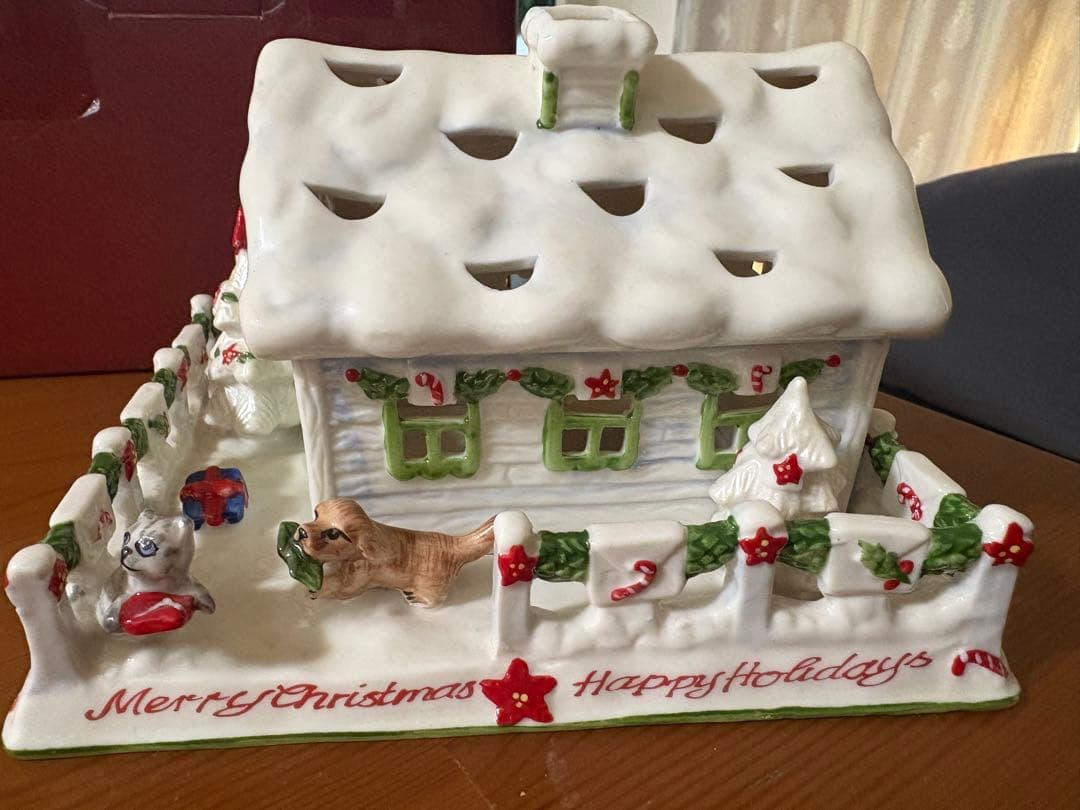 ビレロイ&ボッホクリスマスキャンドルホルダーハウス猫犬