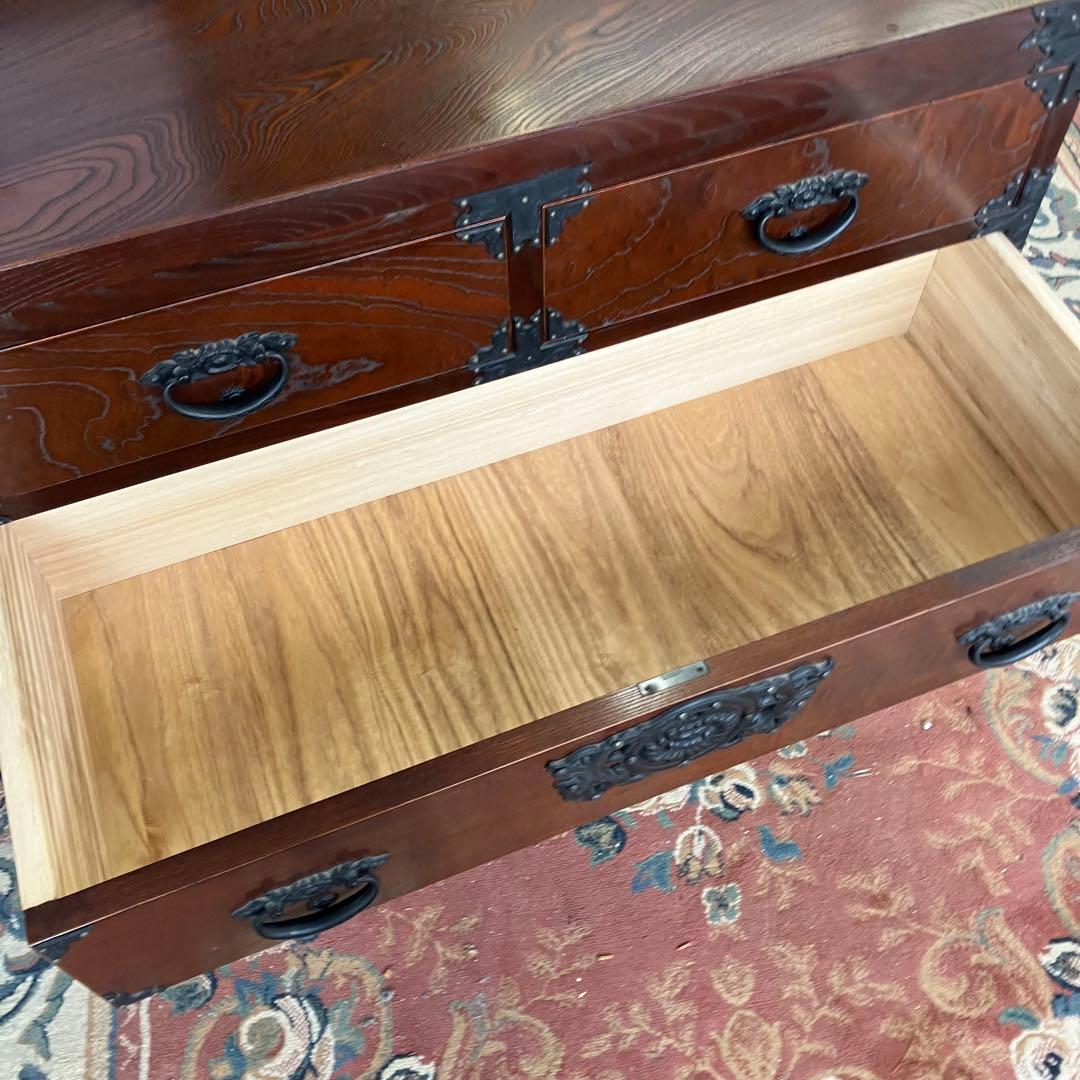 昭和レトロ 古家具 仙台箪笥 4段5杯 引き出し箪笥 和箪笥 ビンテージ古道具