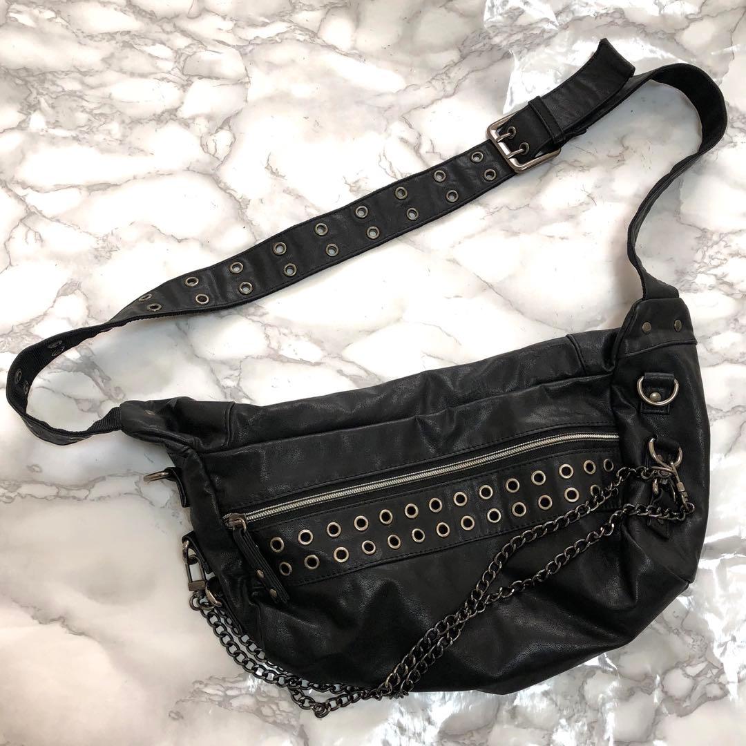 バッグ 00s y2k one shoulder bag black chain