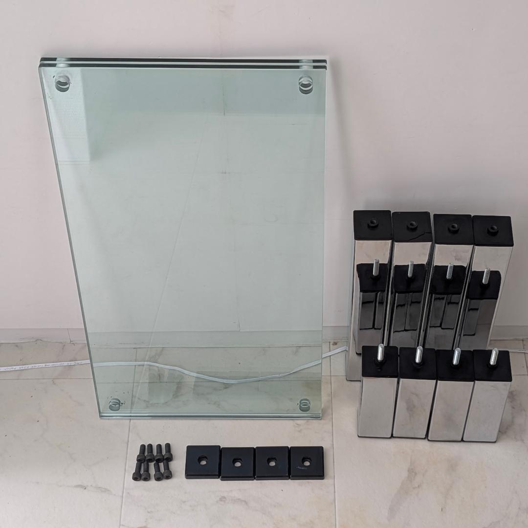 90s ヴィンテージ ガラス シェルフ スタイリッシュ モダン