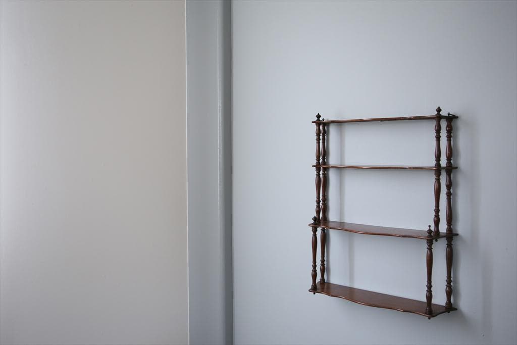 フランスアンティーク木製ウォールシェルフ/壁掛けラック/飾り棚(90-125)