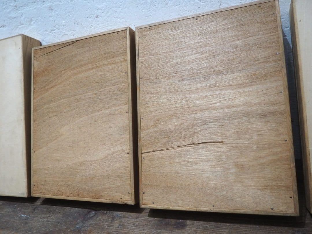 1390 ②蓋付 レトロな標本ケース(小3、大1)4個セット ガラスケース　展示