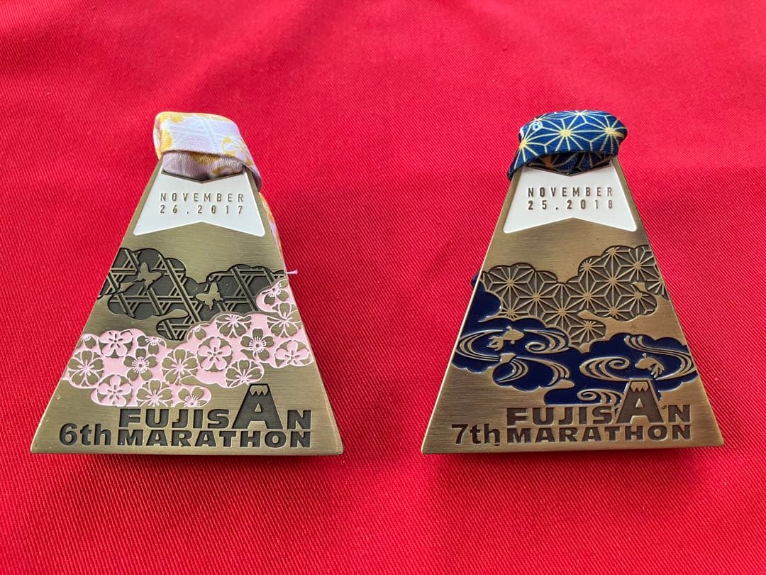 富士山マラソン 完走メダルセット、フィニッシャーメダル５個セット(立つタイプ)