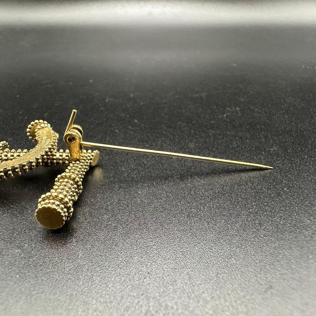 未使用級✨　YSL　サンローランパリ　ブローチ　ラインストーン　ロゴ　988