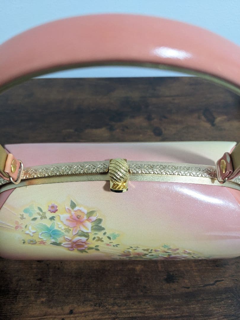 和装用 草履とバッグセット 花柄 パステルカラー ゴールド ピンク 山庄