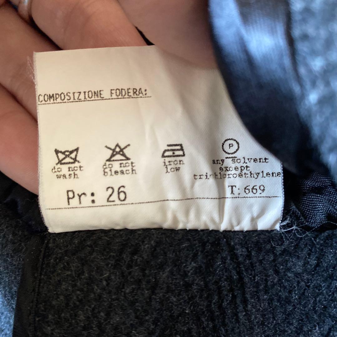 80s90s イタリア製 オーバーサイズ ヘリンボーンウール ダッフルコート