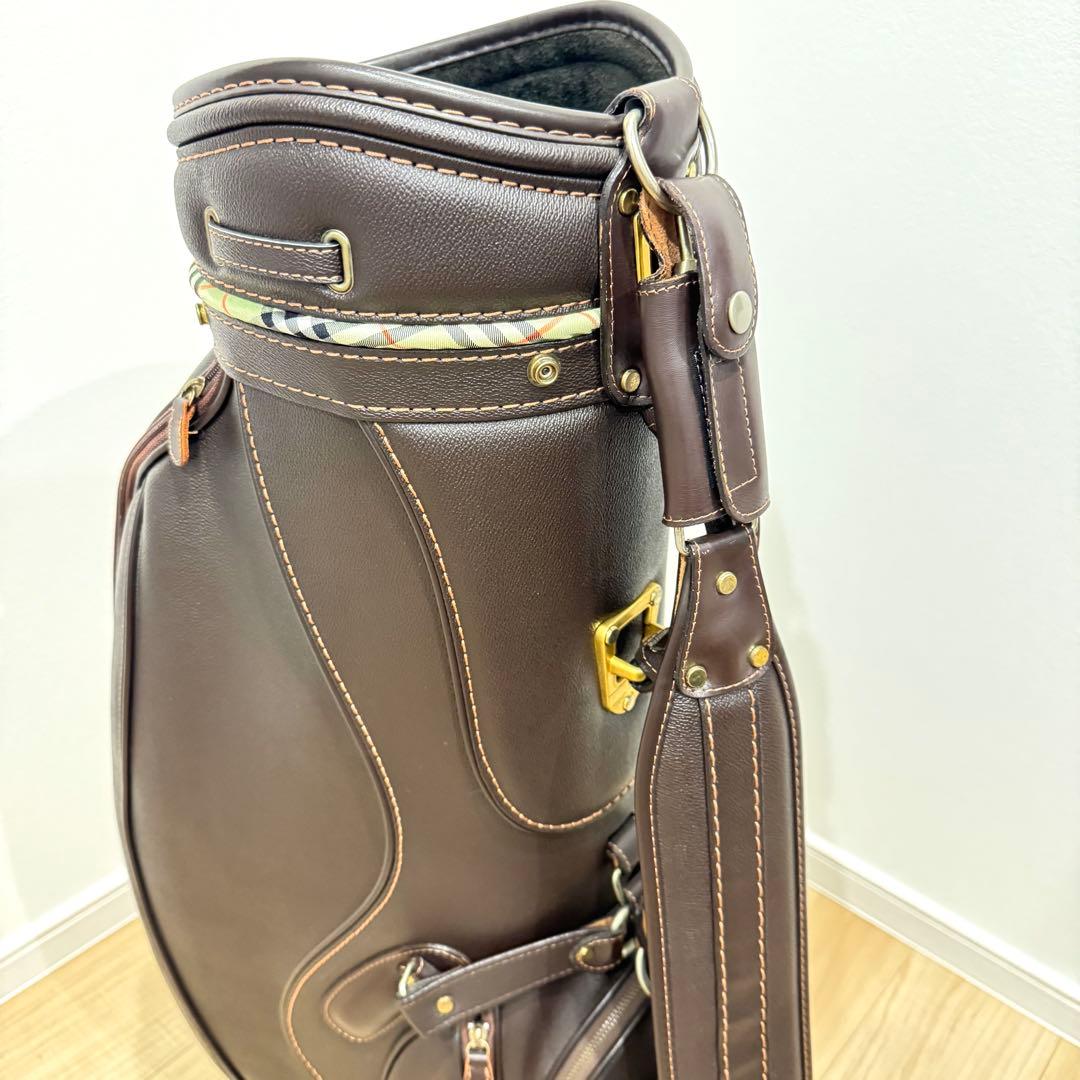 【希少廃盤】 BURBERRY バーバリー ブラウンレザー キャディバッグ
