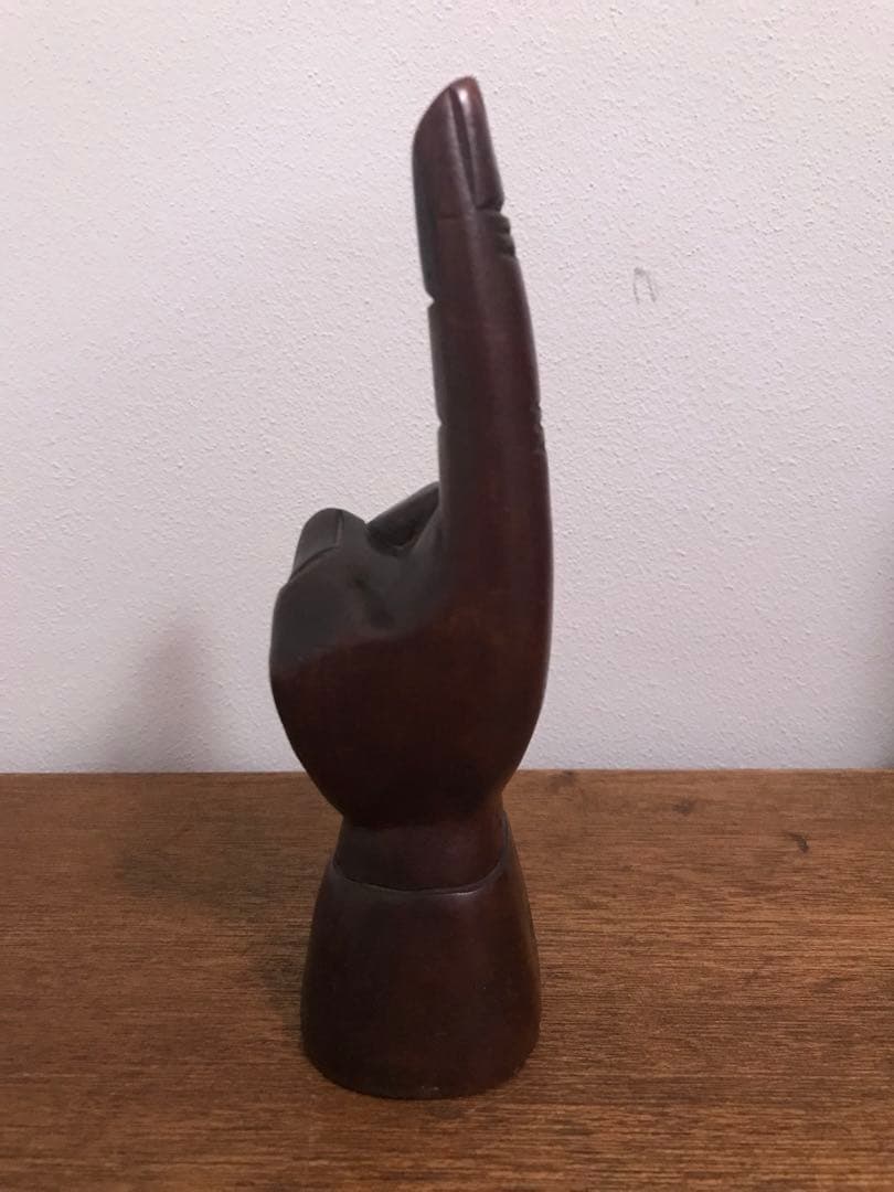 1970's アメリカ ヴィンテージ 木彫り ピースサイン ハンドサイン 希少