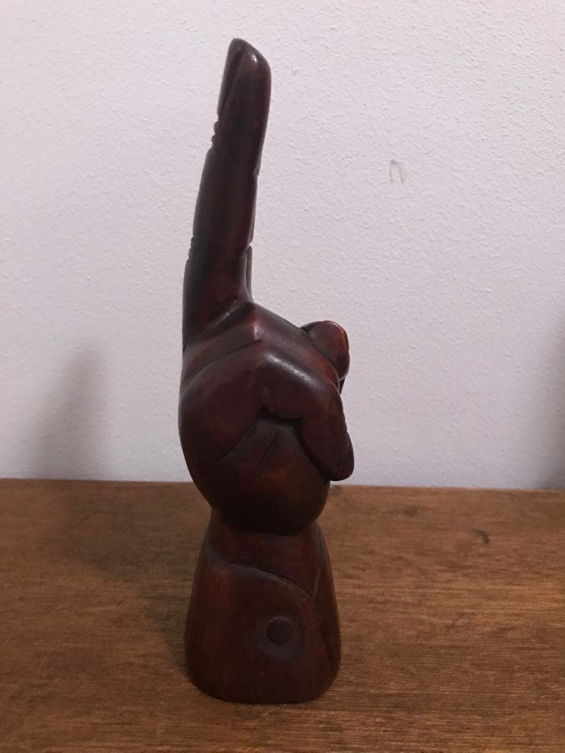 1970's アメリカ ヴィンテージ 木彫り ピースサイン ハンドサイン 希少