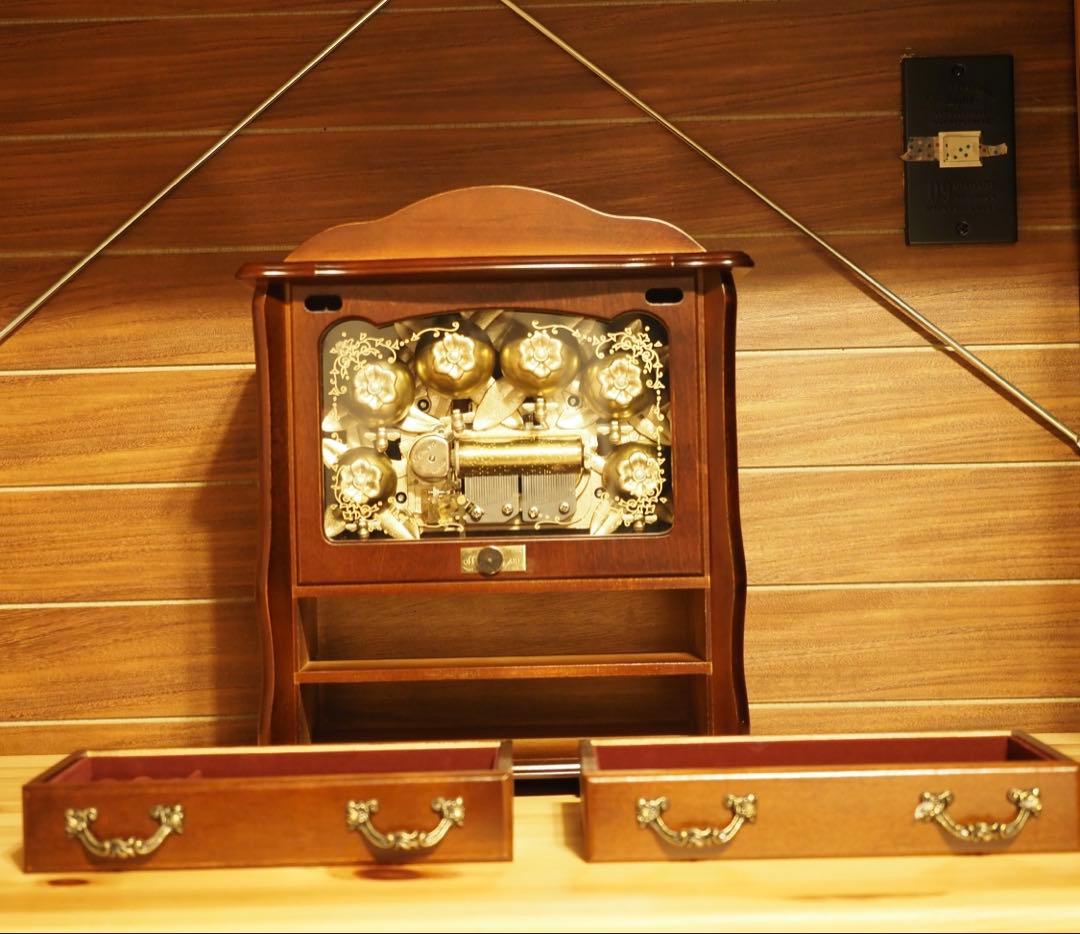 美品 SANKYO サンキョー オルゴール 青きドナウ ジュエリーボックス 蜂