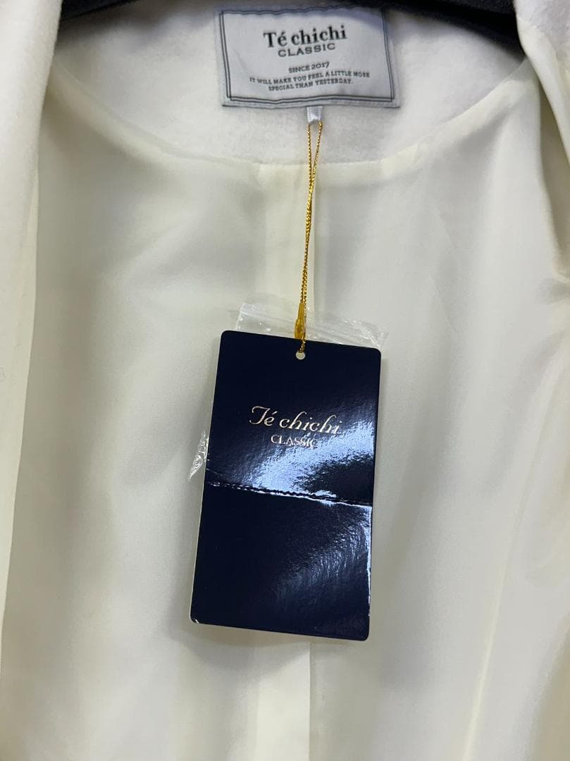 アイボリー ウール混合 ロングコート