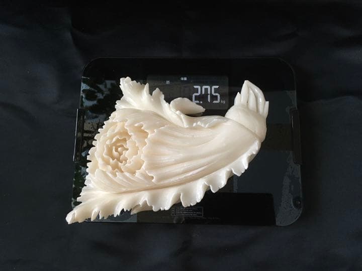 翡翠白菜彫刻置物