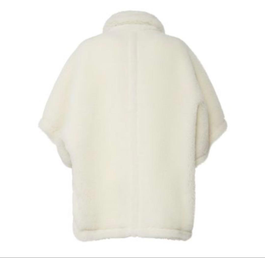 アイボリー フリース ポンチョジャケット　カバー付き