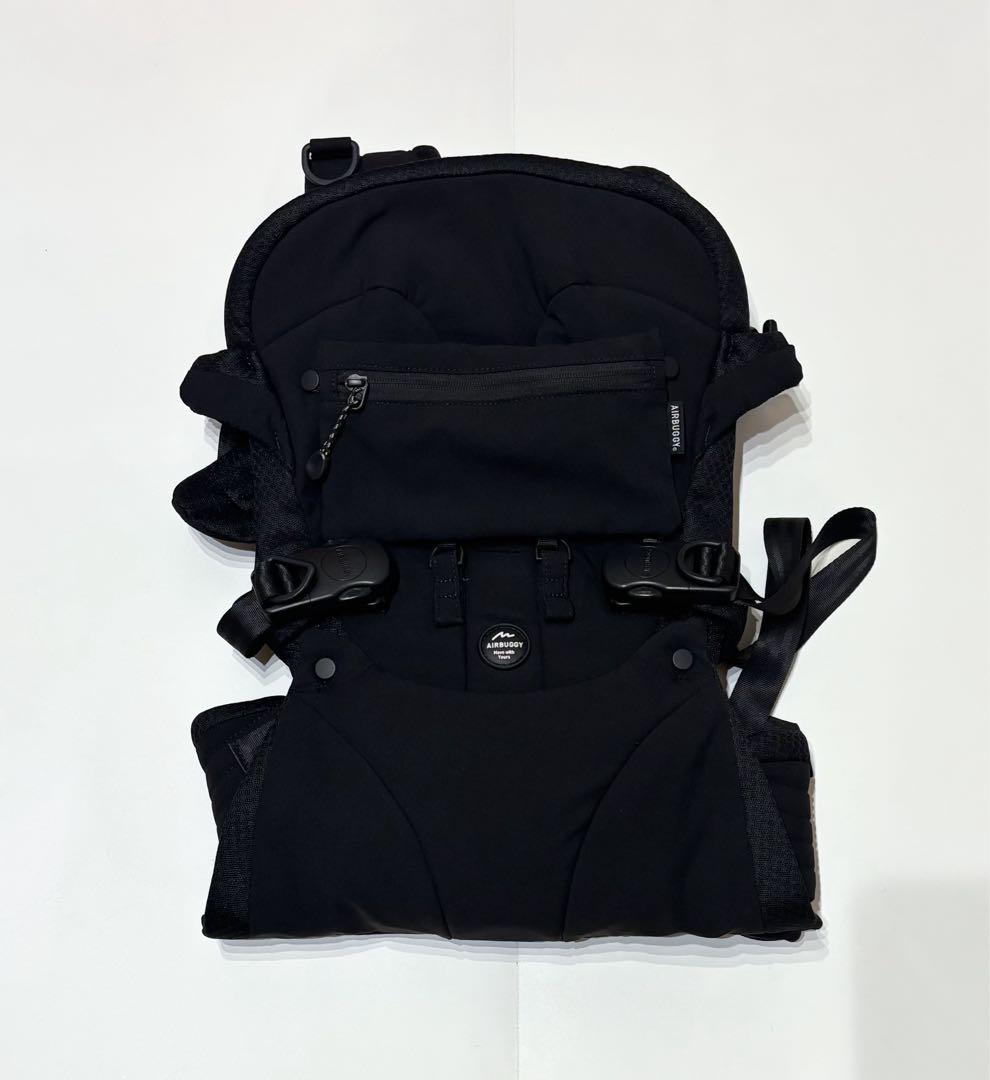 美品 セット売りAIRBUGGY エアバギーブラック 抱っこひも メッシュ素材