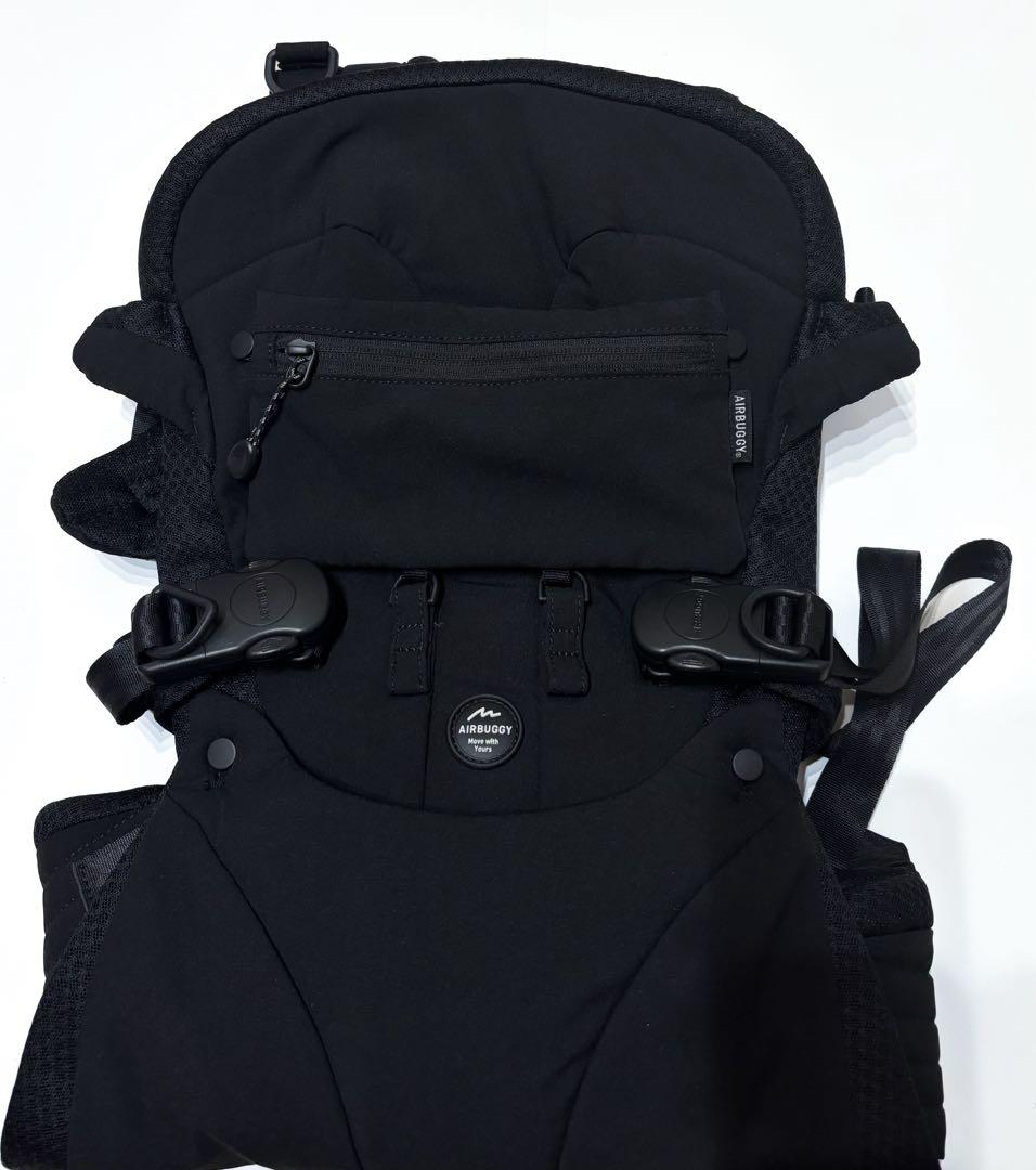美品 セット売りAIRBUGGY エアバギーブラック 抱っこひも メッシュ素材