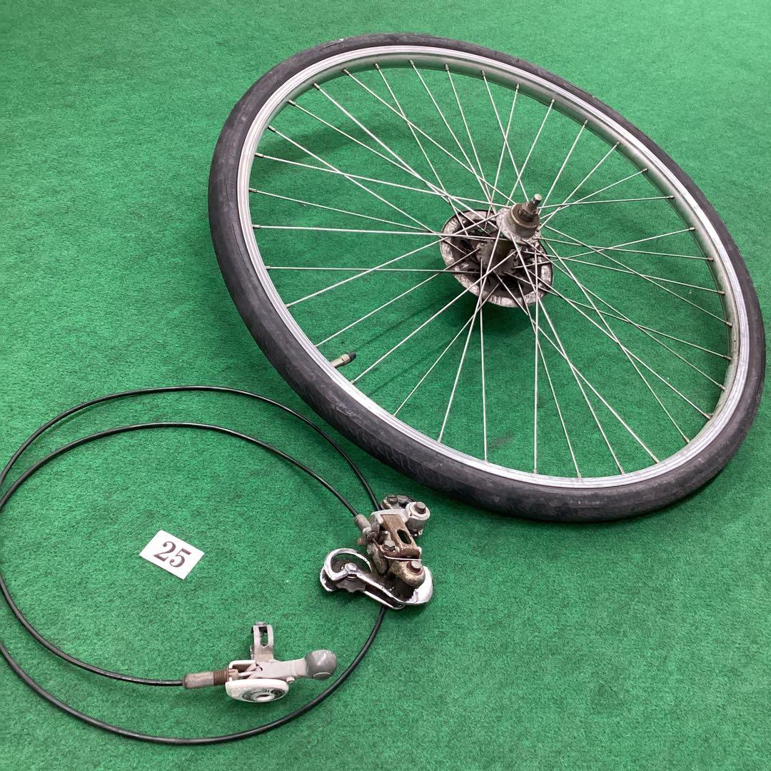 【貴重】 外装５段 シフター ディレーラー 付 リアホイール 26x1-3/8