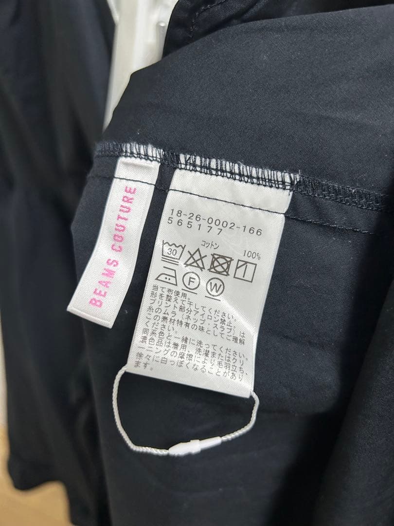 DEAN＆DELUCA×BEAMS COUTUREギャザーエプロンドレスブラック