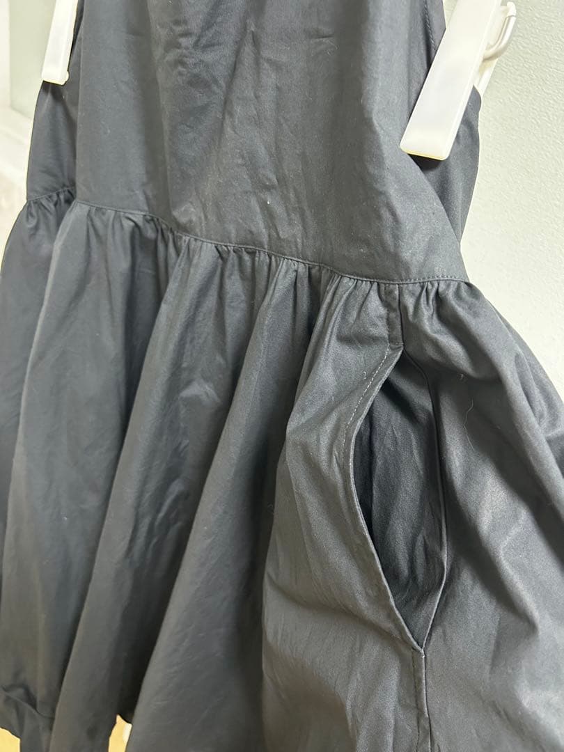 DEAN＆DELUCA×BEAMS COUTUREギャザーエプロンドレスブラック