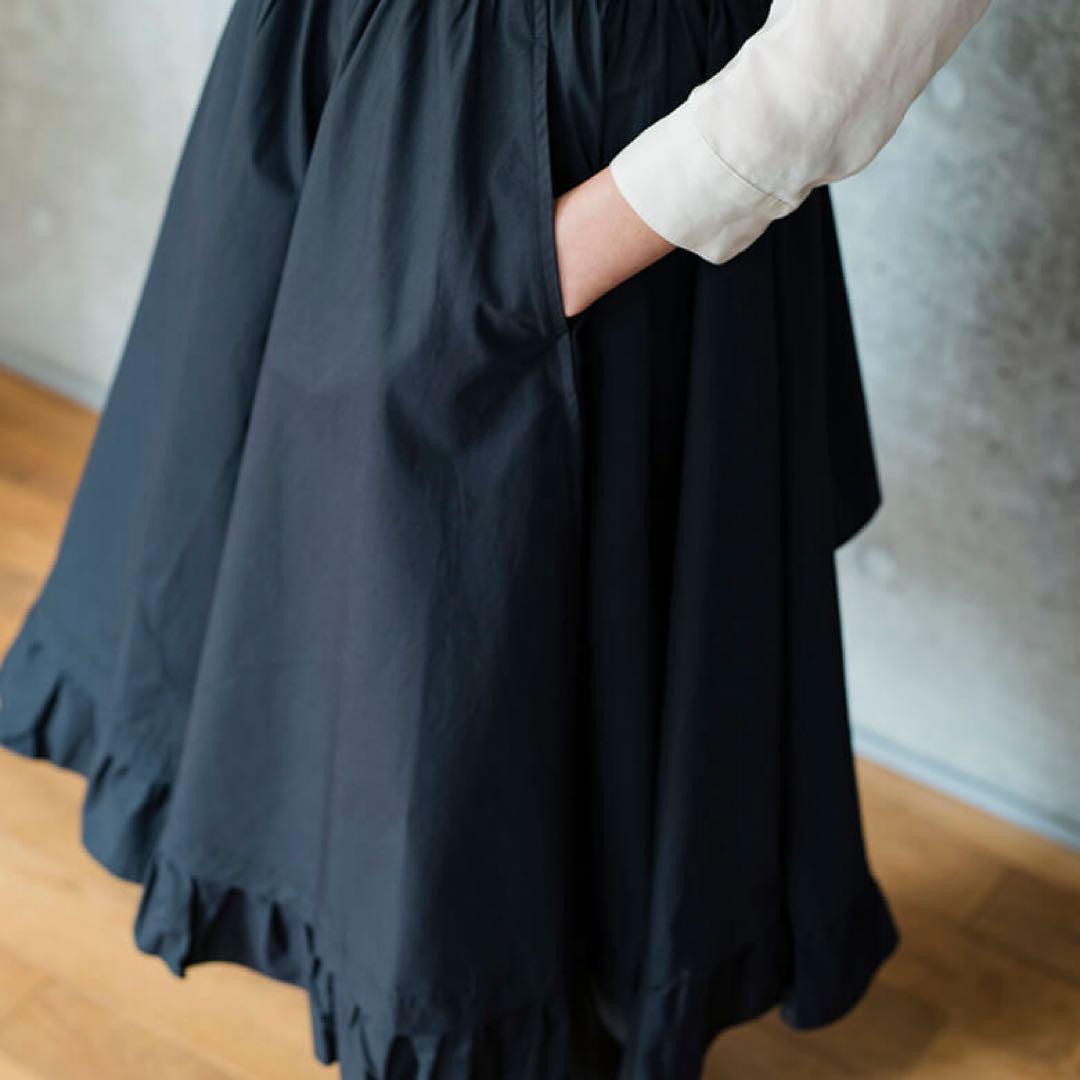 DEAN＆DELUCA×BEAMS COUTUREギャザーエプロンドレスブラック