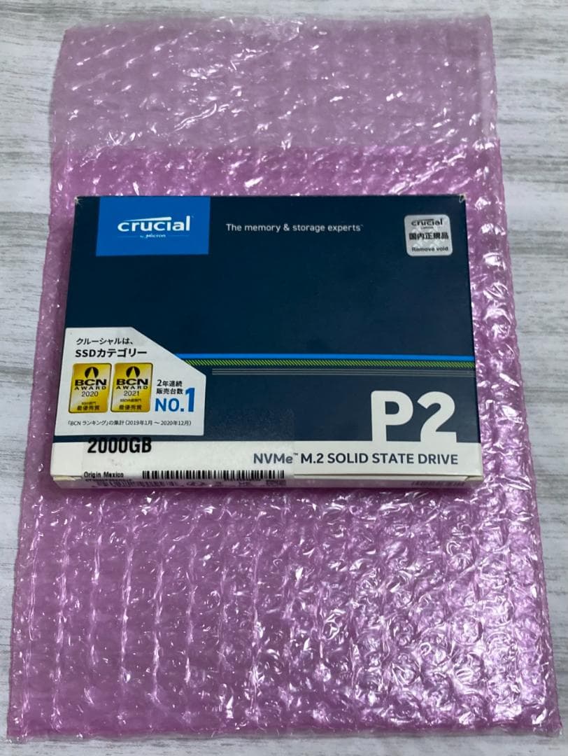 Crucial P2 2TB M.2 NVMe SSD 国内正規品 データ消去済