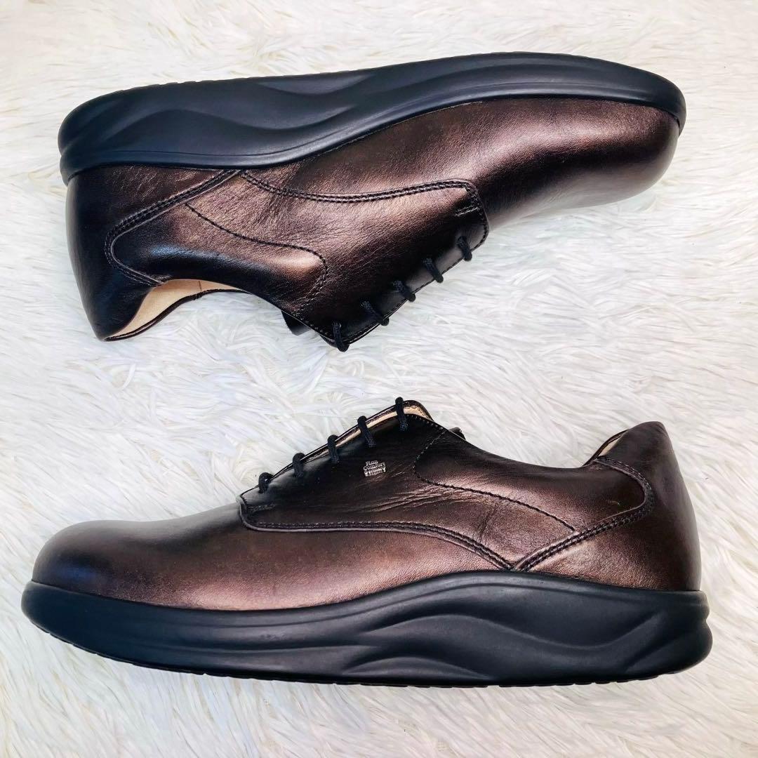 【新品未使用】Finn Comfort :size 6レースアップ 光沢ブラウン