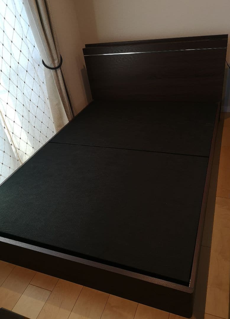 関家具 VESTA【送料込】ダブル ベッド フレーム コンセント付 ブラウン