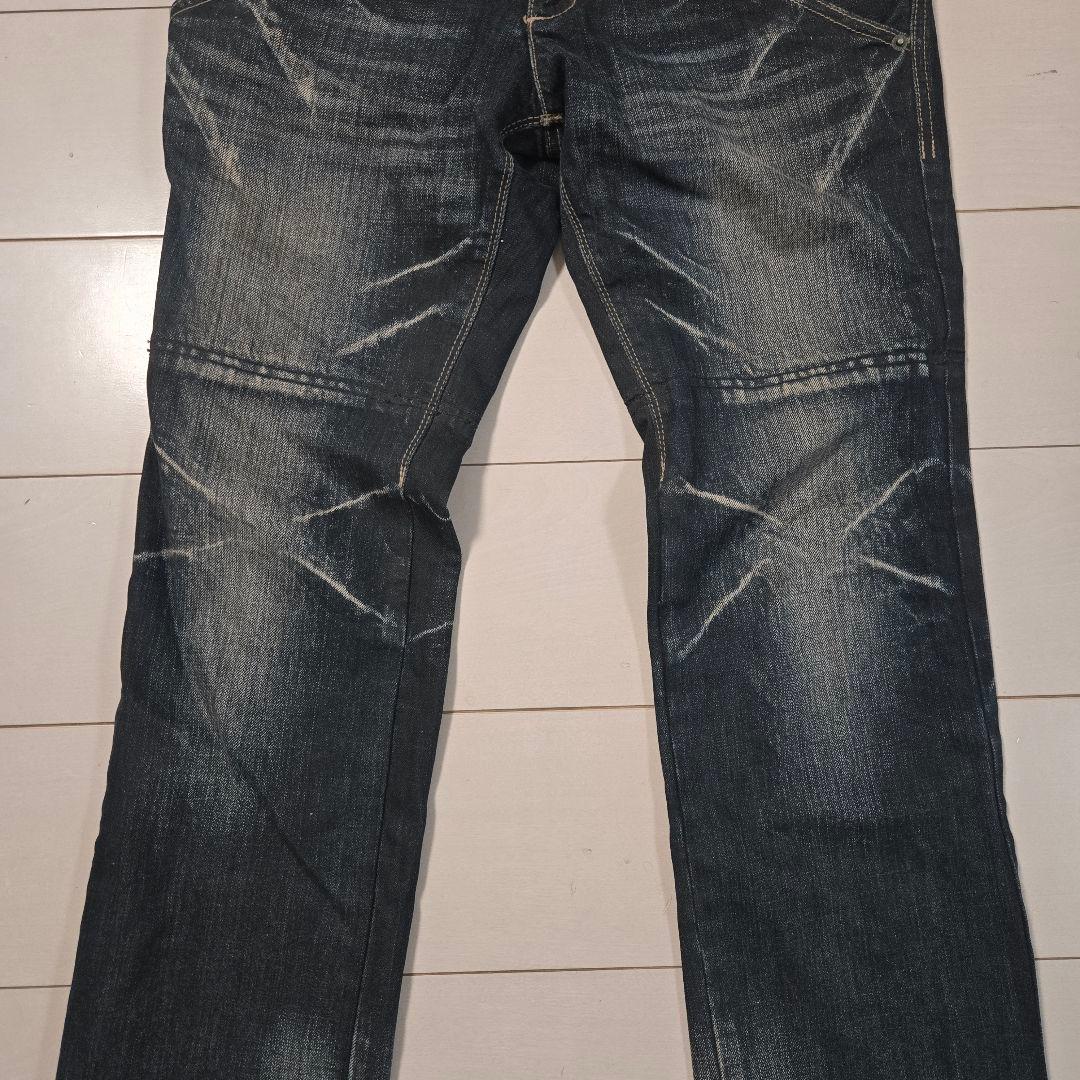 PPFM ダブルウエスト　デニム　ジーンズ　y2k archive レザー