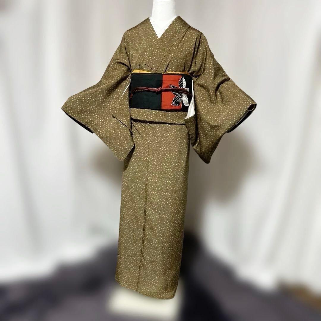 ま*ー様 未使用近い　美品　袷　さが美　正絹　江戸小紋　フルセット　西陣唐織名古