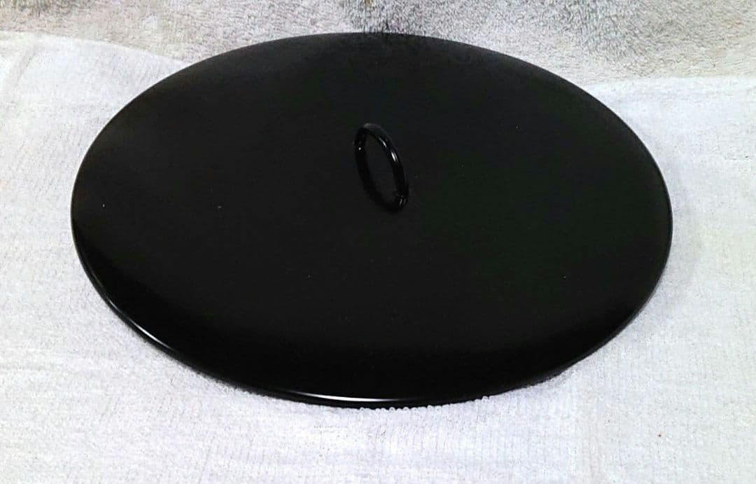 茶道具ギヤマン平水指し黒い漆蓋付きA479